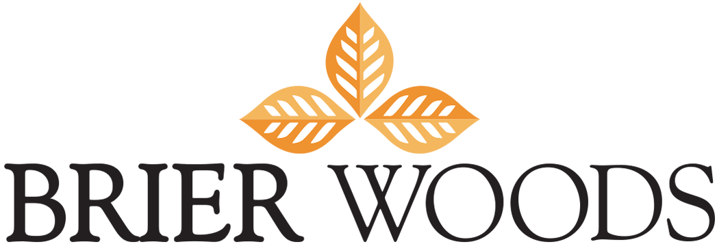 The image is a logo for Brier Woods.